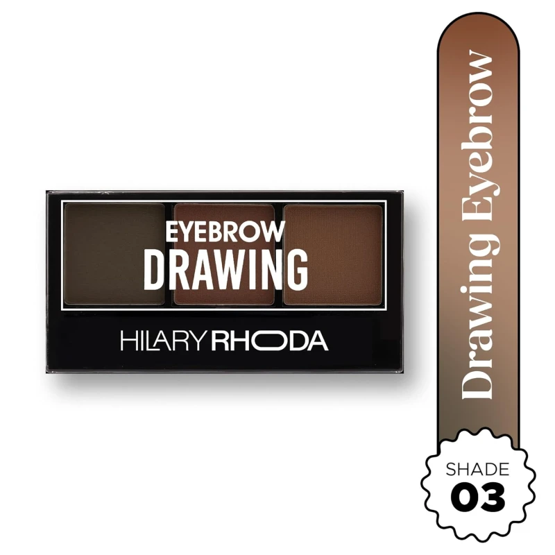 Hilary Rhoda Eyebrow Palette with Spoolie | 3 Natural Blendable Shades | Waterproof & Long-Lasting | Smudge-Proof Brow Powder Kit (Shade 03) – 7.2g - Thumbnail 8